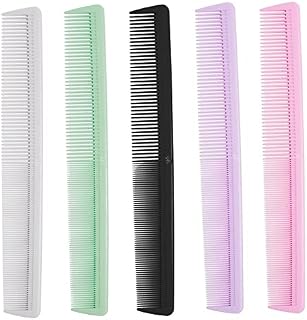 5pc Hairdressing Comb Set, Hair Cutting Comb For Hairdressers, Strong and Sturdy Hair Cutting Tool, Hair Comb In Pink, Purple, Green, White and Black. 22cm Length
