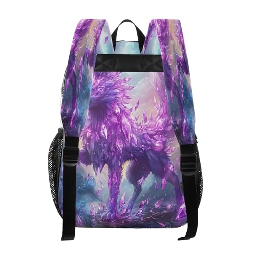 Glowing Wolf Clear Backpack Heavy Duty See Through Transparent PVC BookBag for Kids Boy Girl School Work3