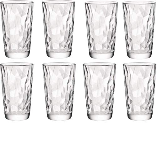 Circleware Cabrini Set of 8 Heavy Base Highball Drinking Glasses Tumblers Ice Tea Beverage Cups Glassware for Water, Juice, Beer Bar Decor, 15.7 oz - Thumbnail 3