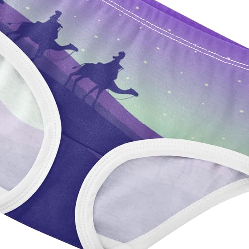 Girls' Underpants Kids Cotton Underwear Panties Briefs For Girl Age 2-8 Years Galaxy Sky Star Aurora4