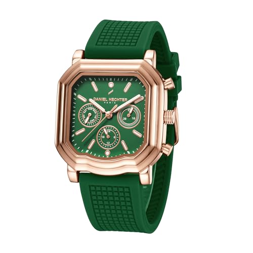 Image of Daniel Hechter Paris Moulin Collection Analog Watch for Men with Square Case, Luminous Hands & Markers, Multifunction Dial and Silicone Strap