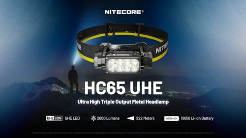 Nitecore Stirnlampe HC65 UHE Leistungsstarke Kopflampe für Outdoor-Aktivitäten
