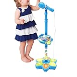 Spielmikrofon für Kinder, kabelloses Karaoke-Spielzeug, buntes Licht-Sing-Mikrofon mit Ständer, lustige Bühnenauftritte, Geburtstagsparty-Unterhaltung, Pretend Home Playroom Activity | Vorschule