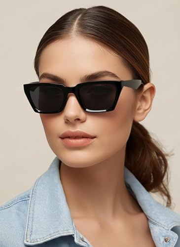 Image of ARICKS Vintage Square Cat Eye Sunglasses Women Retro Trendy Sunglasses
