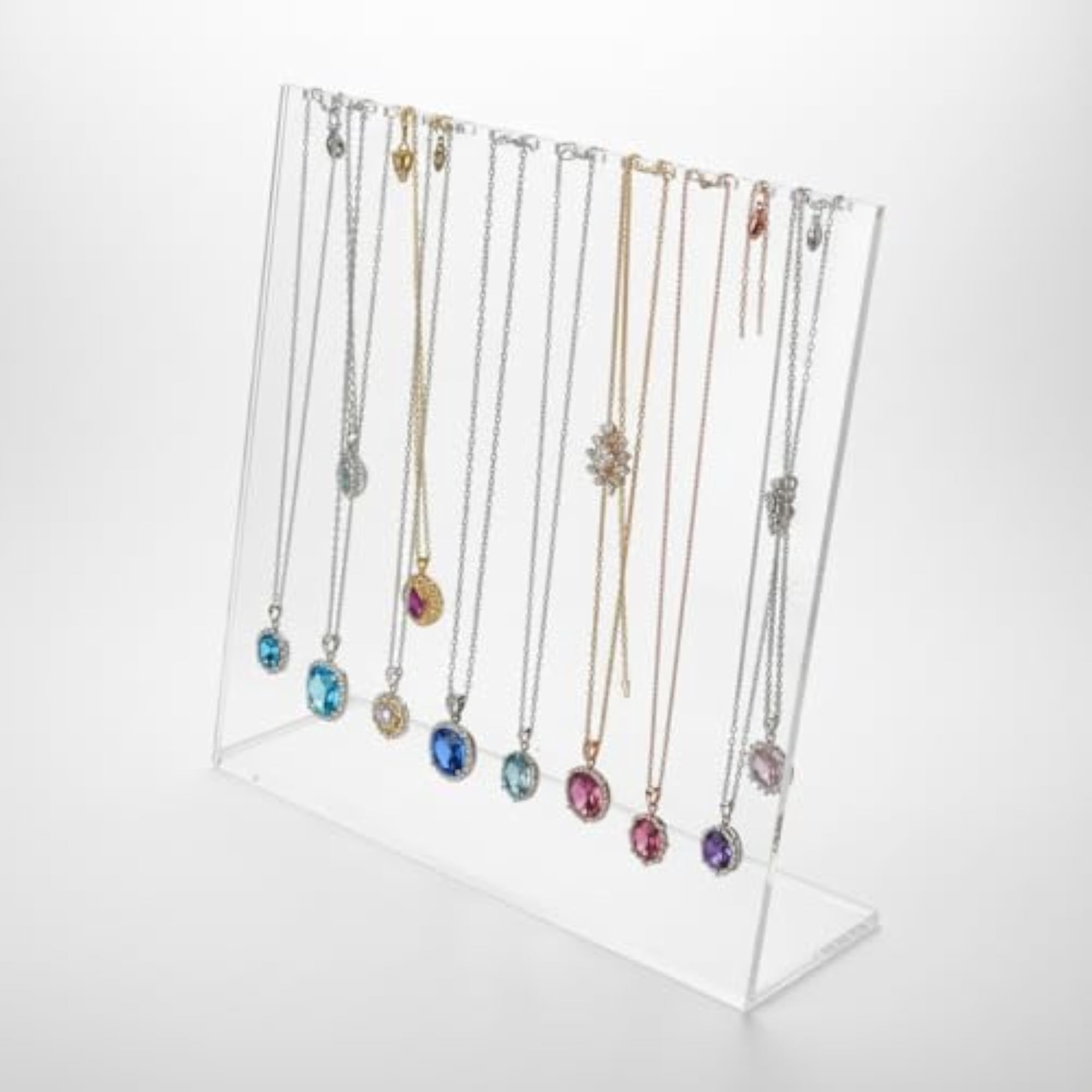 Clear Acrylic Jewelry Display Stand with Hooks