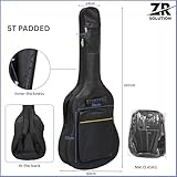 40–42” Padded Guitar Cover Full Size Rresistant Gig Bag Dust Proof Backpack Soft Case Acoustic Electric Guitars Waterproof Carry Bag Dual Adjustable Shoulder Straps Double Zip Pockets Silicone Handle - Image 6