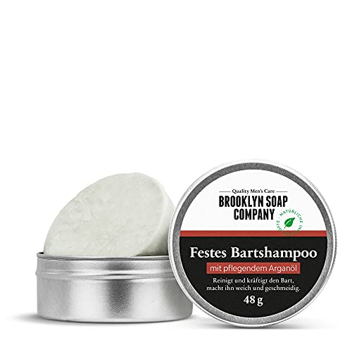 Festes Bartshampoo · Brooklyn Soap Company · Bartpflege für Männer · 0% Plastik, 100% recyclebare Verpackung · 1 Stück (48g)