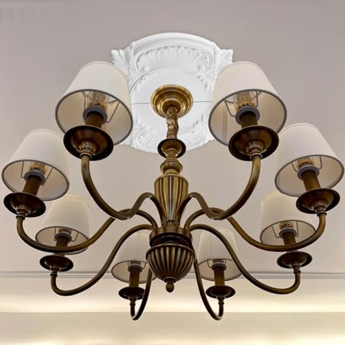 Image of White Split Ceiling Light Medallion Round Home Lighting Ceiling Medallion Home Lighting Ceiling Medallions, 2 PCS