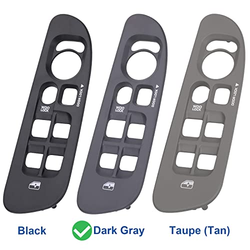 Obaee Driver & Passenger Door Window Control Switch Panel Bezel Compatible With 2002-2009 Dodge Ram 1500 2500 3500 Front Right & Left Window Button Border Trim, Gray Color #TOP3