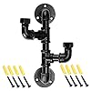   Sumnacon-Heavy-Duty-Industrial-Pipe-Coat-Hook-Rack-Rustic-Metal-Clothes-Holder-Hanger-with-Hardware-Wall-Mounted-Iron-Bath-Grab-Bar-for-Home-Office-Electroplated-Black-Finish
