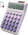 Desk Calculator,12 Digits, Large LCD Display,Big Buttons,Solar and Battery Dual Power Desktop Calculators,Cute and Aesthetic,Suitable for Office and Study (Ombre Purple)