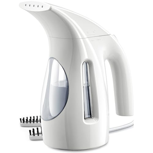 HiLIFE Steamer for Clothes, Portable Handheld Design, 240ml Big Capacity, 700W, Strong Penetrating Steam, Removes Wrinkle, for Home, Office(ONLY FOR 120V)(White) by HiLIFE - Used condition - US$28.67
