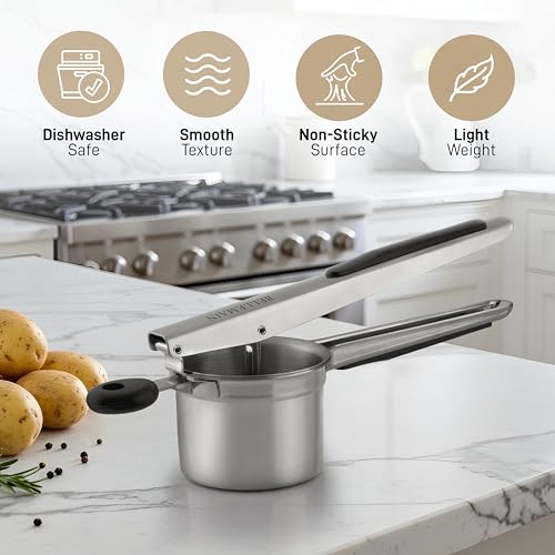 Bellemain Large Potato Ricer 15oz – Heavy Duty Stainless Steel Potato Masher for Smooth Mashed Potatoes, Baby Food & Gnocchi Maker by Bellemain - Image 3