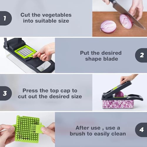 Cortadora y Picadora Manual 14 en 1 para Frutas y Verduras miniatura 3