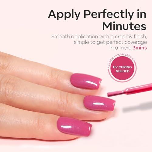 Image of modelones Glitter Gel Nail Polish Pastel Hot Pink Glitter Gel Nail Polish Soak-Off UV Gel Polish - 28+ Days Long-Lasting Salon-Quality Nail Art DIY Manicure & Gift 15ML