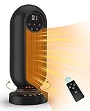 Infray Space Heater, 1500W Oscillating Ceramic Tower Heater, Portable Fast Heating Electric Fan Heater with Adjustable Thermostat, 12Hrs Timer, Remote Control & LED Display for Home Office Indoor Use