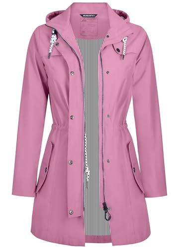 EnduaReve Regenjacke Damen Lang Wasserdicht Atmungsaktiv...