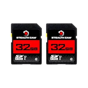 STEALTH CAM SD Card - High-Speed Data Transferring Storage Game Trail Hunting Scouting Photo Video Recording Cameras, 32GB SD Card (2 Pack)