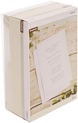 Simplicity Classic White Wedding Invitation Kit With Envelopes, Makes 100 Invitations, 5.5" W X 8.5" L #TOP1