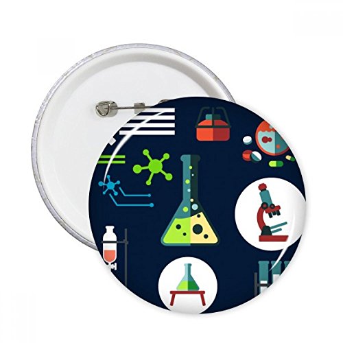 Badge chimie pour vêtement et blouse de labo lot de 5 ronds