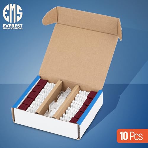 Image of Everest 90 Degree RJ45 Cat6 Keystone Jacks Slim Profile 10-Pack Red | Compatible with 90 Angled Speed Termination Tool - easyJACK (B094WB91H3)