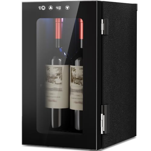 Image of Antarctic Star Wine Cooler, 0.4 Cu. Ft. Portable Mini Wine fridge | Electronic Temp Control, 40-61F Adjust Temp, Glass Door, Counter-top Drink Fridge for Bedroom, Dorm, Office, Bar & Kitchen