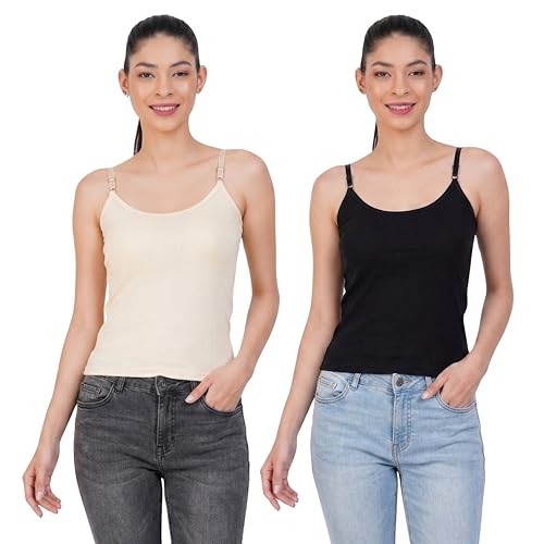 Image of Women's Cotton Camisole Slip | Adjustable Straps | Ultra-Soft Pure Cotton Fabric | Camisole | (S,M,L,XL,2XL,3XL,4XL)