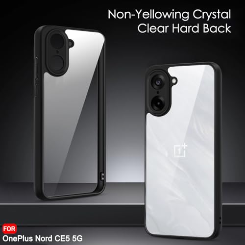 Image of TheGiftKart Hybrid Shockproof Back Cover Case for OnePlus Nord CE 5 5G | Camera Protection Module | Hard Back Cover Case for OnePlus Nord CE5 5G (PC & TPU, Transparent Clear Back, Black Sides)