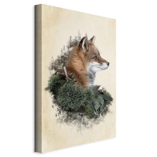 murando - Quadro Acustico Verticale Ritratto Volpe 40x60 cm 1 Pezzo - Stampa su Tela Schiuma Acustica - Quadri Pannelli Fonoassorbenti Moderni - Acustiche Camera da Letto - Fantasia g-C-0321-b-a