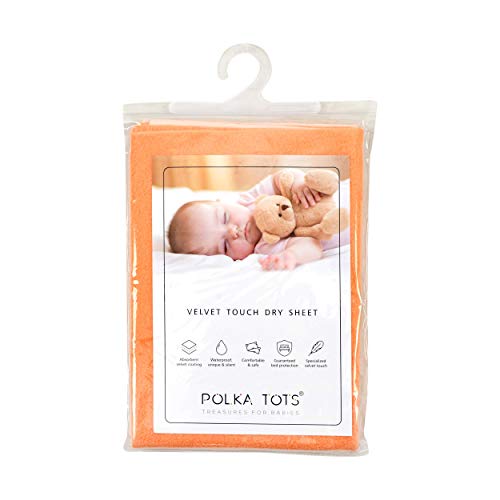 Image of POLKA TOTS Premium Waterproof Dry Sheet for New Born Baby | Extra Absorbent Bed-Cot Protector Mat | Water Proof Sheets for Kids Urine | Rubber Sheet for Adult & Toddlers | 50 x 70 CM S (Pack of 2)
