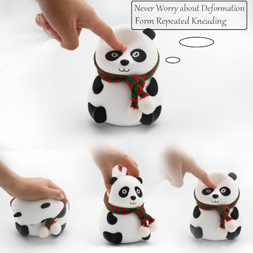 Image of PLUSPOINT Panda Cute Desk Lamp for Kids, Rechargeable Small Desk Lamps with Adjustable Neck,Desk Night Lights, Kawaii Accessories, Kawaii Room Decor for Boys Girls Gifts