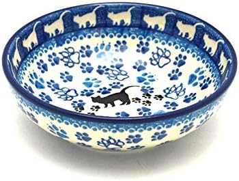 Polish Pottery Small Shallow Bowl - Boo Boo Kitty