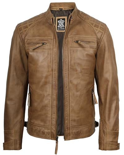 Image of Disc Big And Tall Leather Jackets - Men Leather Jackets Big And Tall | [1122933] D1 Camel, MT