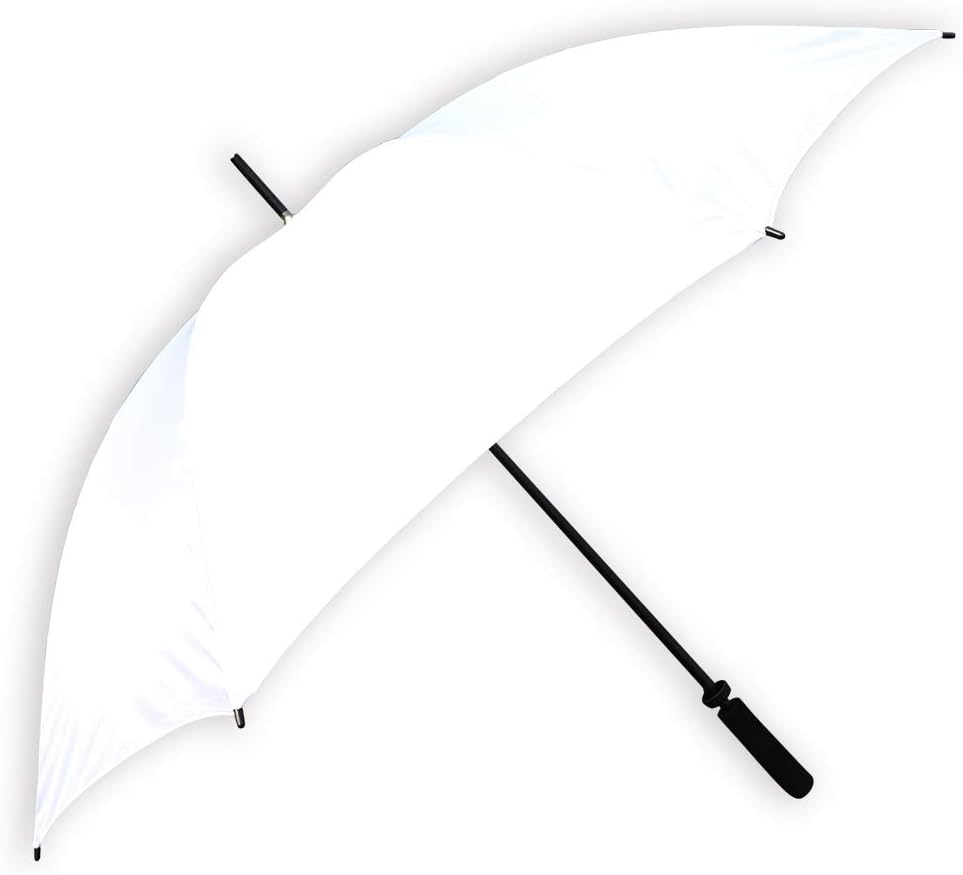 Barton Outdoors Rain Umbrella - White - 60 Across - Rip-Resistant Polyester - Manual Open - Super Strong Fiberglass Shaft and Ribs - Black EVA Comfort Grip Foam Handle
