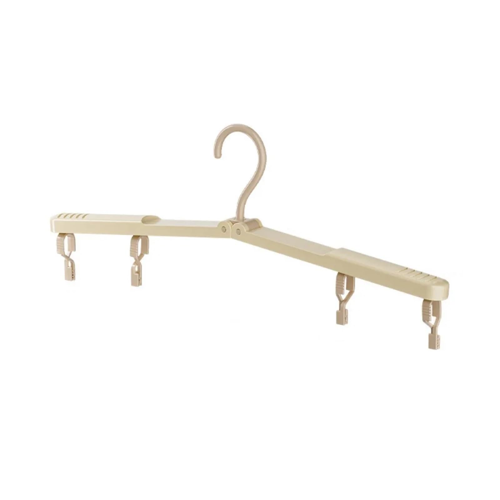 Travel Hangers With Clip Foldable Clothes Hanger Multi-functional Portable Travel Rack Plastic Space Saving Drying Tools(5PCS Khaki)