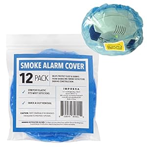 IMPRESA [12 Pack] Temporary Smoke Detector Cover to Protect Vital Alarms – Smoke Alarm Paint Cover During Construction – Fire Alarm Cover Set That Fits Most Models – Fire Alarm Covers Plastic