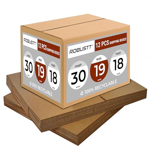 Image of Robustt 5 Ply 30 inchX19 inchX18 inch Cardboard Boxes for Packaging (Pack of 12) | Brown Corrugated Box for Packing | Shipping | Home Shifting | Parcel | Courier Packing box | Large Carton Box