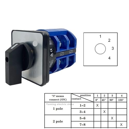 Interruptor de leva de cambio LW26-63 de 63A y 8 terminales con caja 2