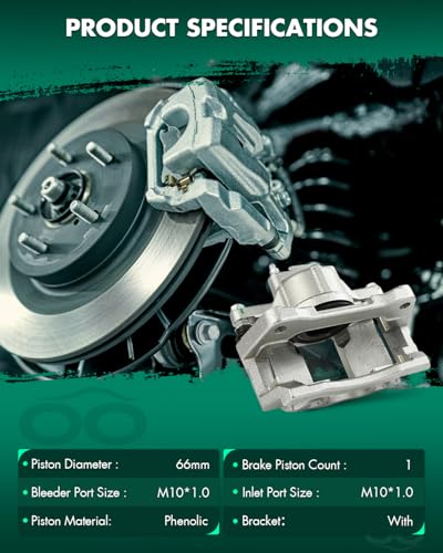 Image of SCITOO 18B5484 Front Left Disc Brake Caliper Assembly w /Bracket For Chrysler,For Dodge,For Jeep,For Ram,For Volkswagen