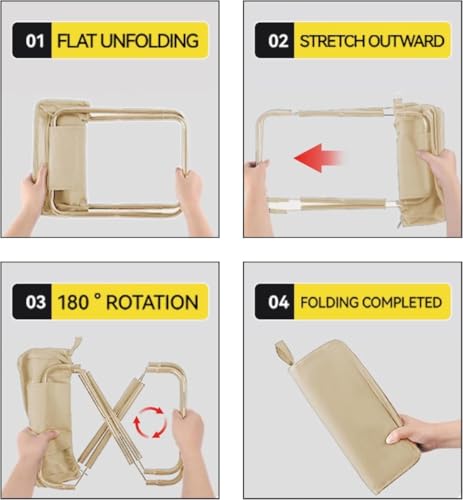 Image of Handbag Folding Stool Zipper Bag Foldable Camping Chairs, Pack of 1