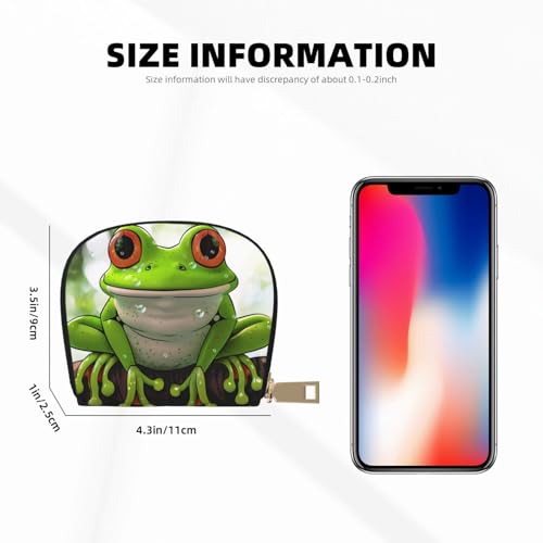 Cute Frog Art Printed Credit Card Wallet for Women Men Cute Zipper Card Cases Holder Mini Coin Purse with 12 Card Slots3