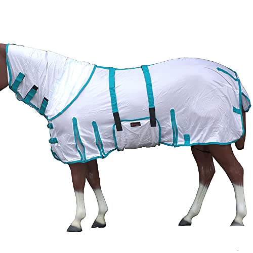 Image of HILASON Horse Fly Sheet UV Protect Breathable Mesh Bug Mosquito Spring | Summer Horse Rug | Fly Rug