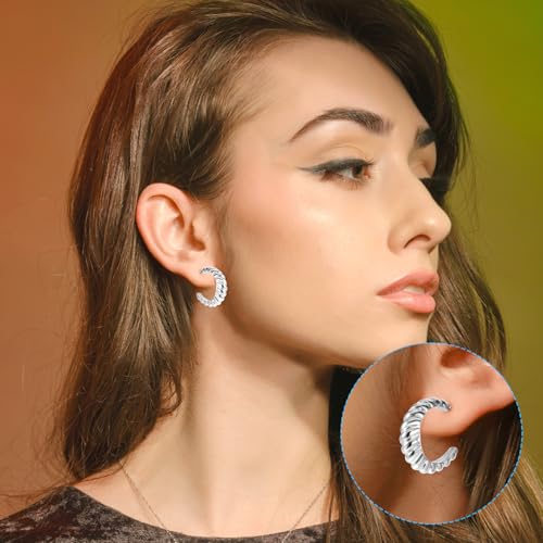 Set de 3 Aretes Clip-On Dorados 16K Zinc miniatura 5