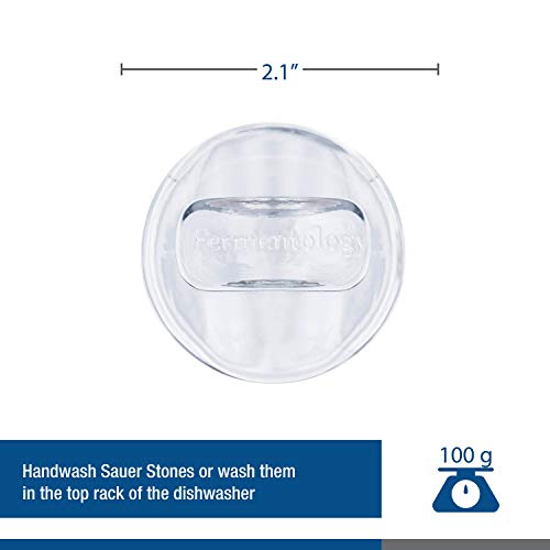 Fermentology Sauer Stone Glass Weights – Pickling And Fermenting Weights - Set Of 4 - Regular Mouth Mason Jar Fermentation #TOP5