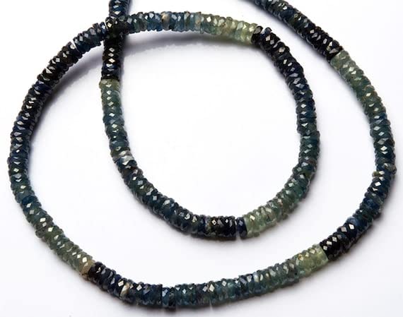 Perles heishi en saphir bleu naturel 6mm à enfiler pour vos ateliers de bijoux d'été