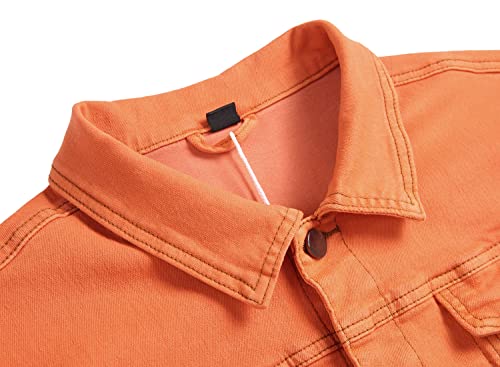 Image of Mens Denim Jacket Ripped Slim Jean Jacket Coat for Men