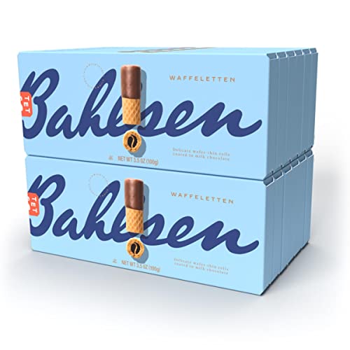 Bahlsen Waffeletten Milk Chocolate Dipped Cookies (12 boxes) - Delicate wafer rolls dipped in milky European chocolate - 3.5 oz boxes