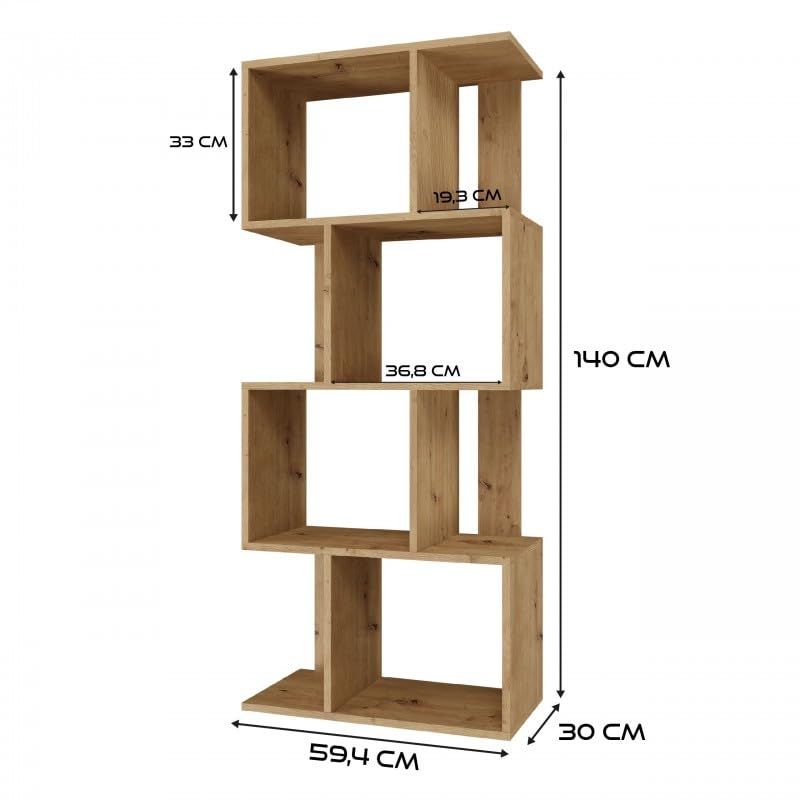 CDF Regal Bücherregal 4 Ebenen modern offen modular kombinierbar 30cm Tiefe