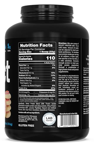 Image of PEScience Select Protein Powder, Whey and Casein Blend, Lean Protein Powder for Women and Men, Low Calorie, Low Carb, Keto Friendly, Gluten Free, Frosted Sugar Cookie - 55 Servings