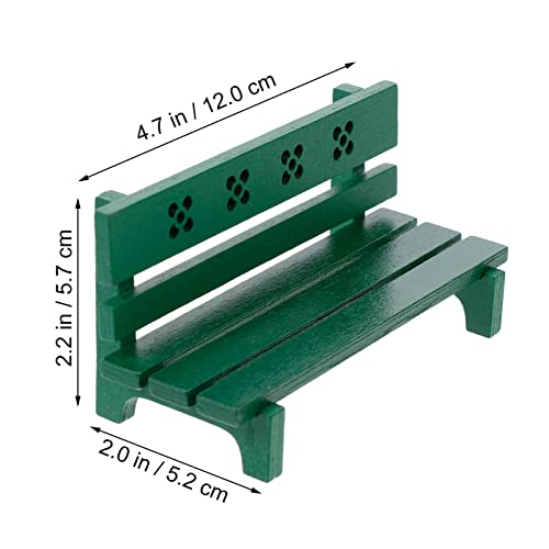 Besportble 9CWQZ0003D6FF10H52VIEG6 Dollhouse Miniature Park Bench: Fairy Garden Chairs Patio Wooden Bench Mini Village Dollhouse Accessories thumb #1